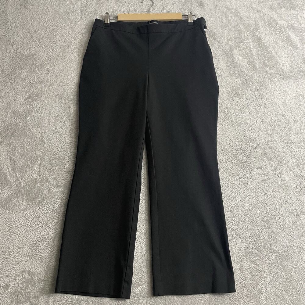 Eileen Fisher Organic Cotton Stretch Flare Pants Women’s 12 Black Twill Cropped